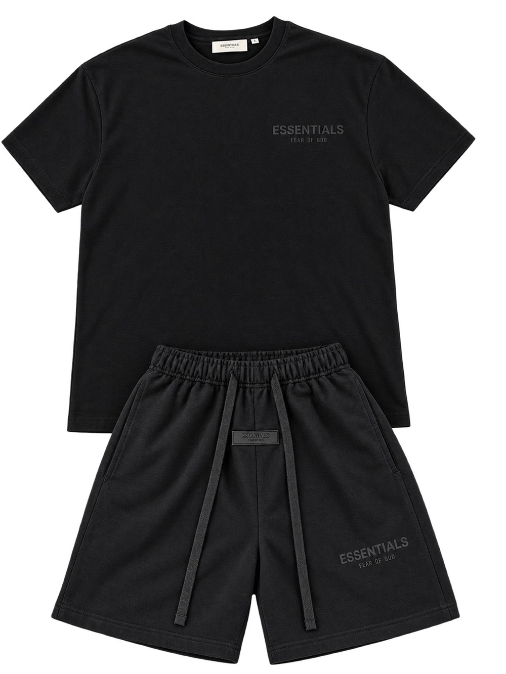 Essentials Black Short Sleeve Tee & Black Shorts Pajama Set